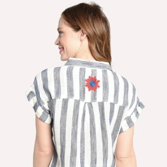 THML EMBROIDERED STRIPE SHIRT - Picture 2 of 5